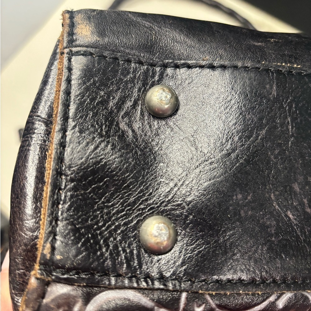 Patricia Nash Embossed Leather Shoulder Tote Bag Purse Western Tooled - Picture 5 of 12
